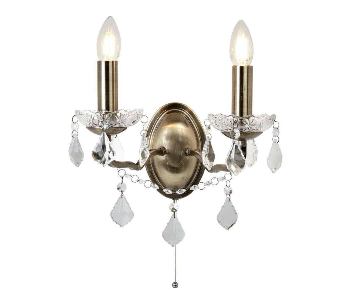 Searchlight Searchlight 8732-2AB - Křišťálové nástěnné svítidlo PARIS 2xE14/40W/230V