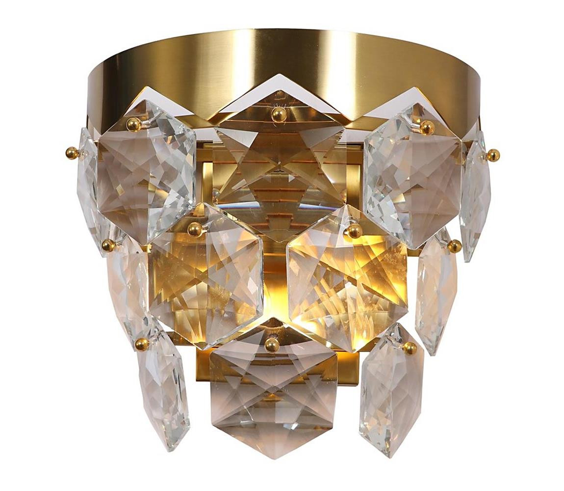 Křišťálové nástěnné svítidlo GRACE 2xE14/40W/230V zlatá