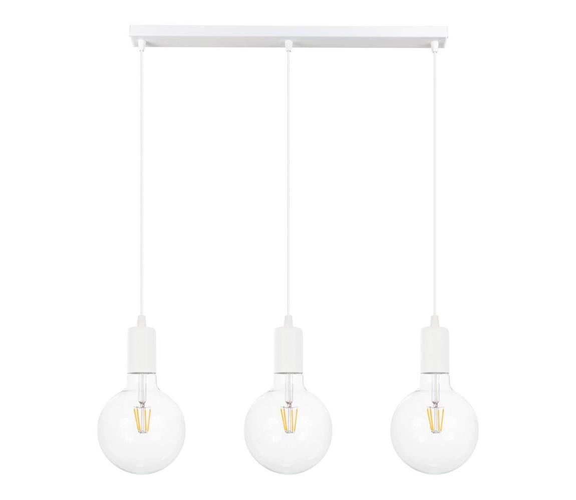 Lustr na lanku MIROS 3xE27/60W/230V bílá