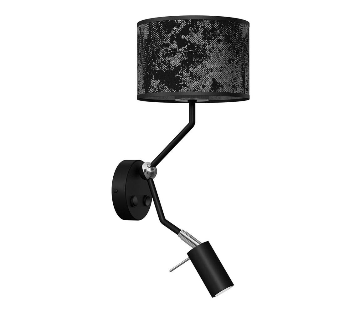 Nástěnná lampička SATINO 1xE27/40W/230V + 1xGU10/MR11/7W černá/šedá