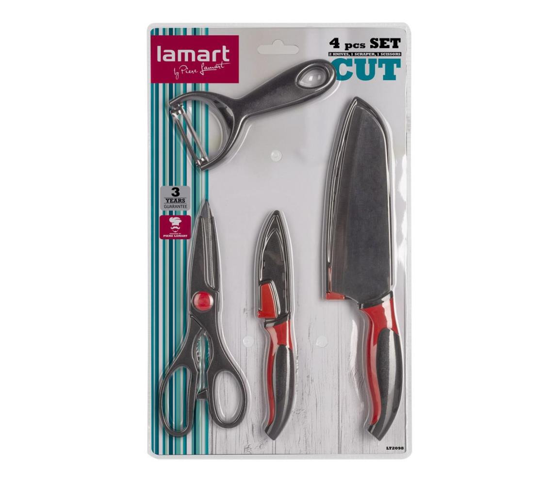 Lamart set 4ks - nože 2ks,škrabka, nůžky - Cut; 42003753