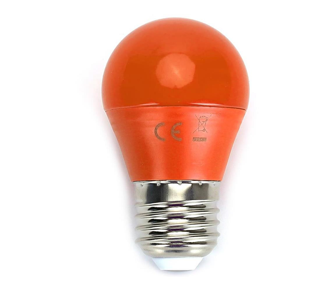B.V. LED Žárovka G45 E27/4W/230V oranžová -