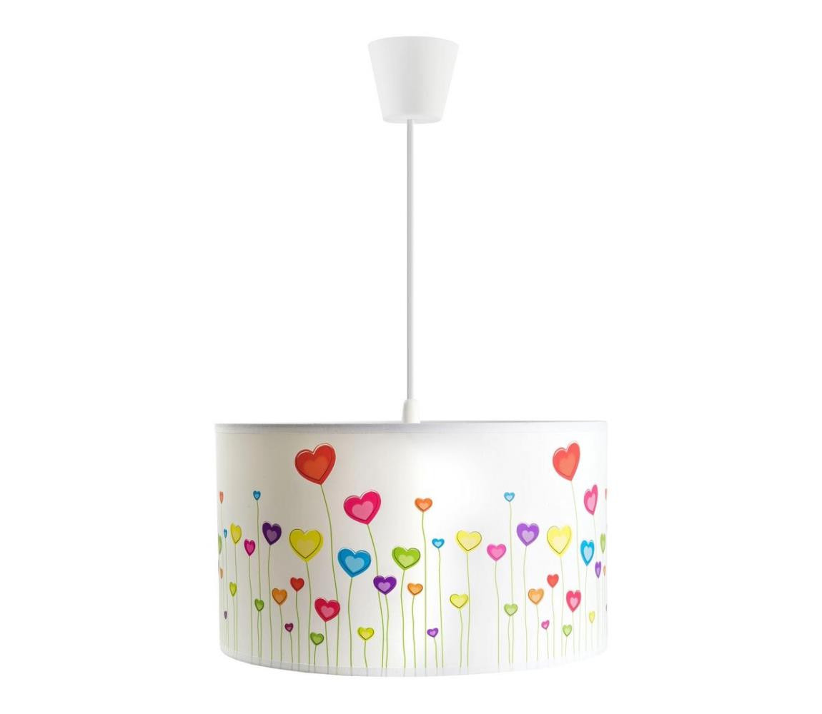 Dětský lustr na lanku HEARTS 1xE27/60W/230V