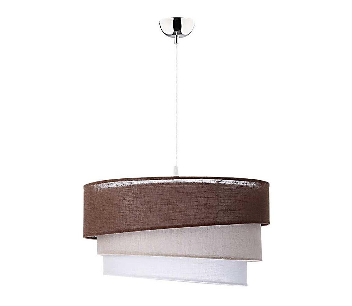 - Lustr na lanku TRIO 1xE27/40W/230V pr. 45 cm hnědá/béžová/bílá