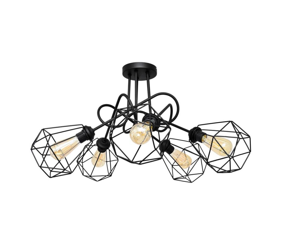 Přisazený lustr KARO 5xE27/15W/230V černá