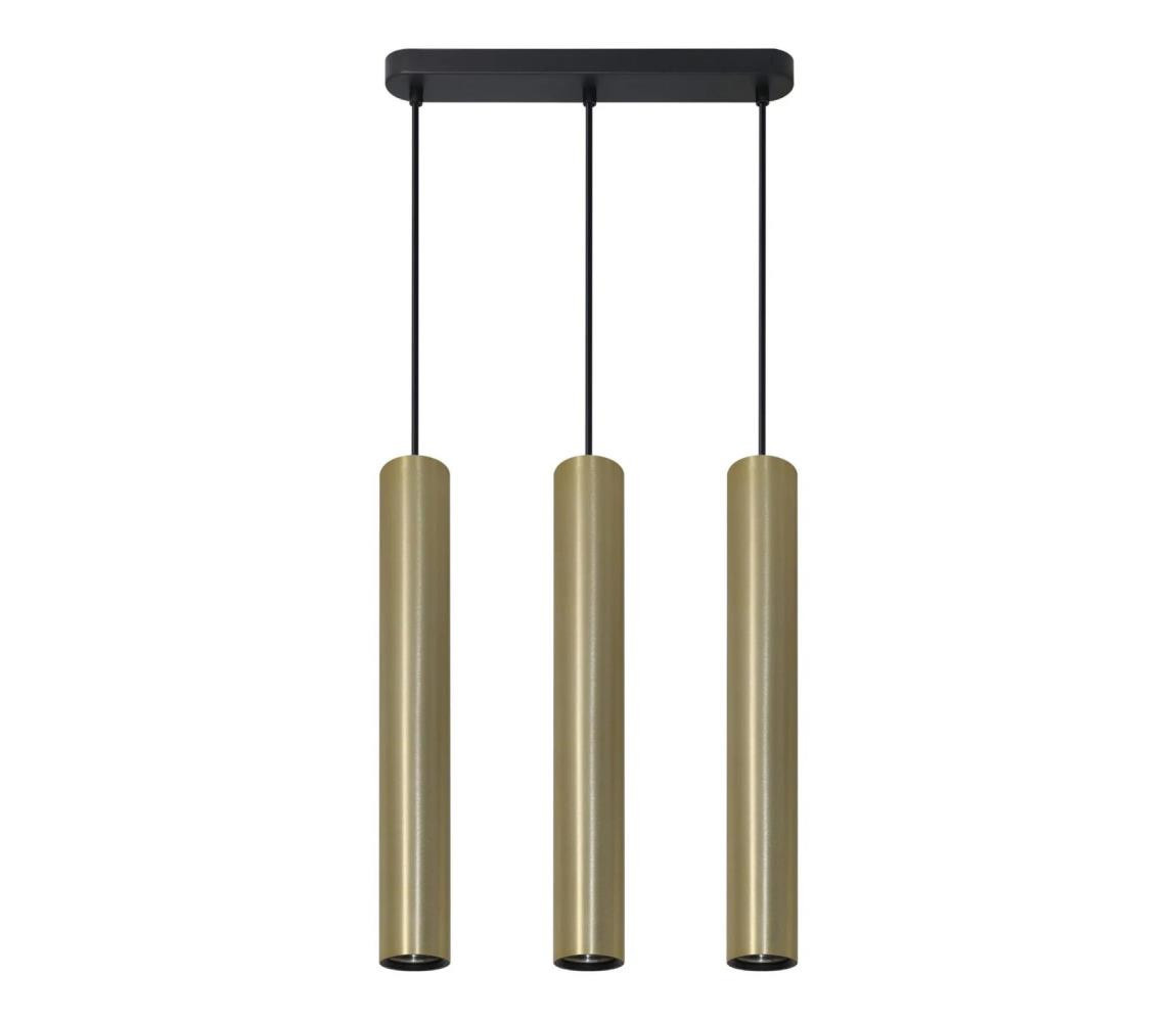 Lustr na lanku LUNGOMARE 3xGU10/10W/230V zlatá