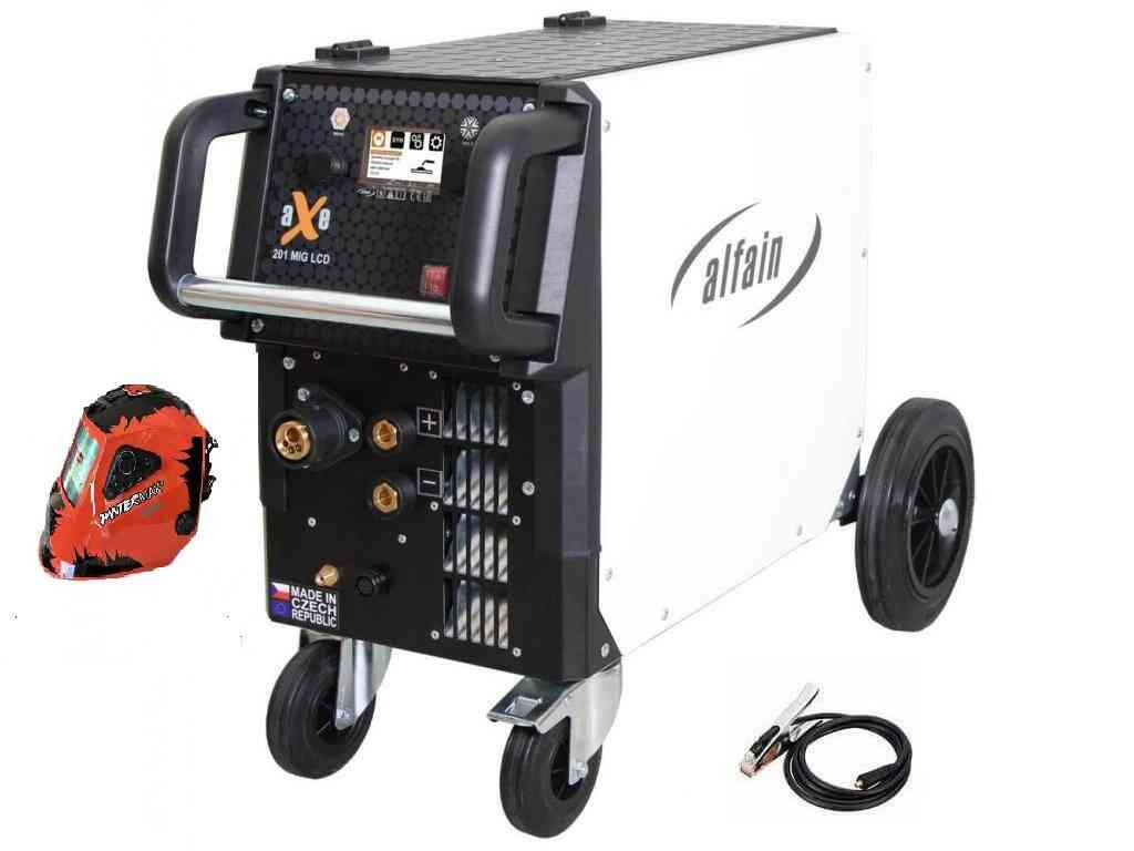 aXe 201 MIG LCD Synergy Varianta: SET 2: svářečka s výbavou v popisu stroje + kukla profi 5.0318/SET2