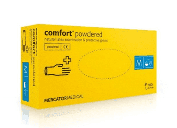 Distrimed Rukavice latex s pudrem Comfort powdered 100 ks Velikost: M