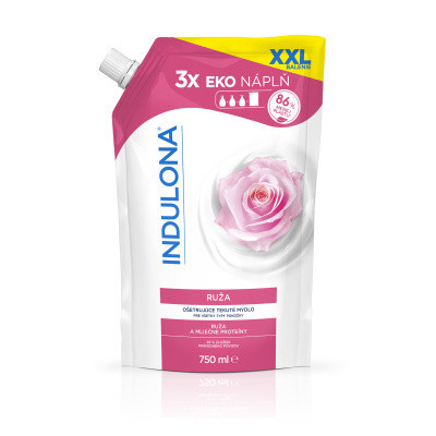Indulona tekuté mýdlo Růže náhradní náplň, 750 ml