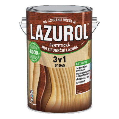 Lazurol 3v1 S1045 tenkovrstvá lazura na dřevo T022 palisandr 4 l