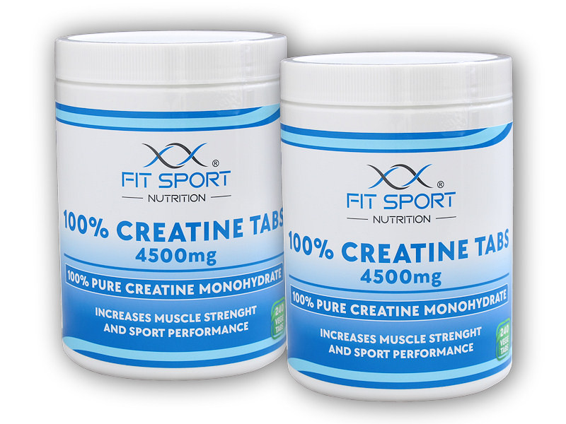 FitSport Nutrition 2x 100% Creatine Tabs 4500mg 240 vege tablet