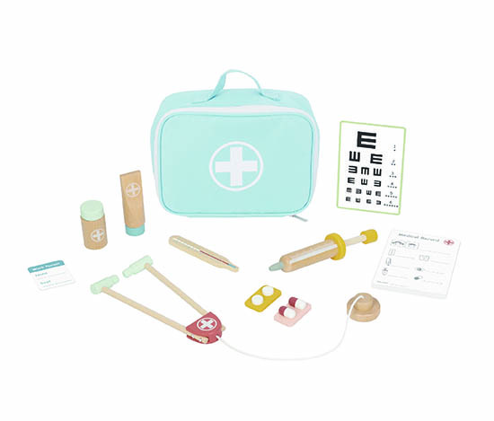 Mamido Mamido Dřevěná lékařská sada v kufříku – Malý doktor