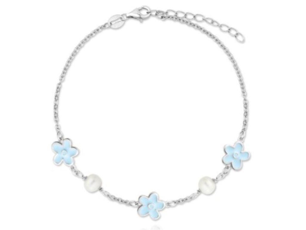 Bangles.cz Náramek Pomněnky se sladkovodní perlou stříbro 925 2949