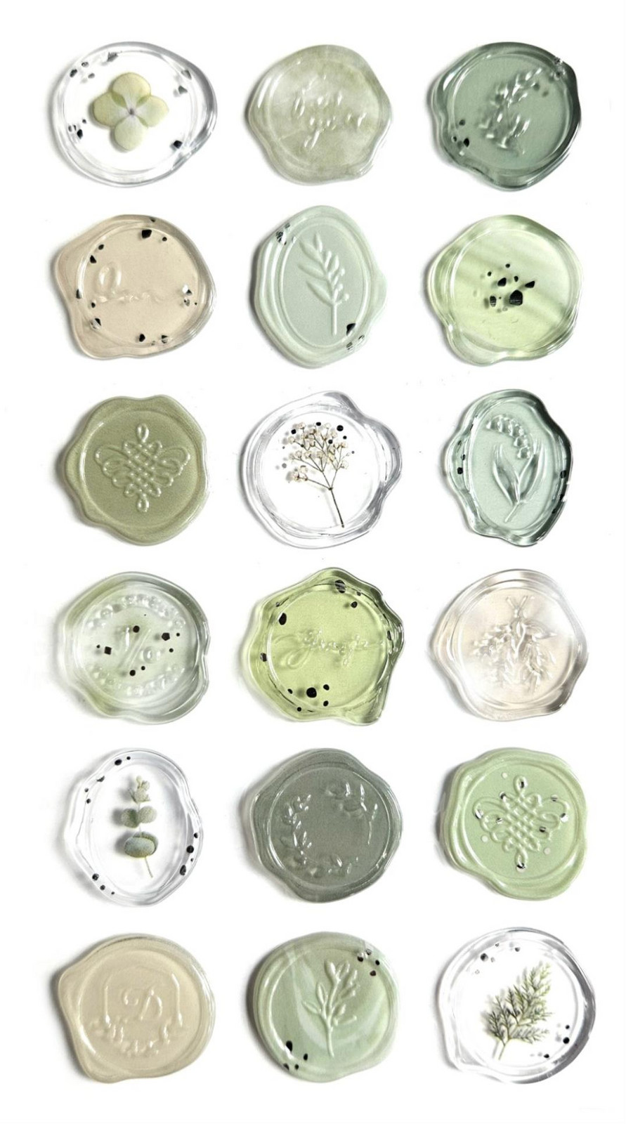 Galeria Papieru Dekorativní samolepicí pečetě - zelené, 18 ks