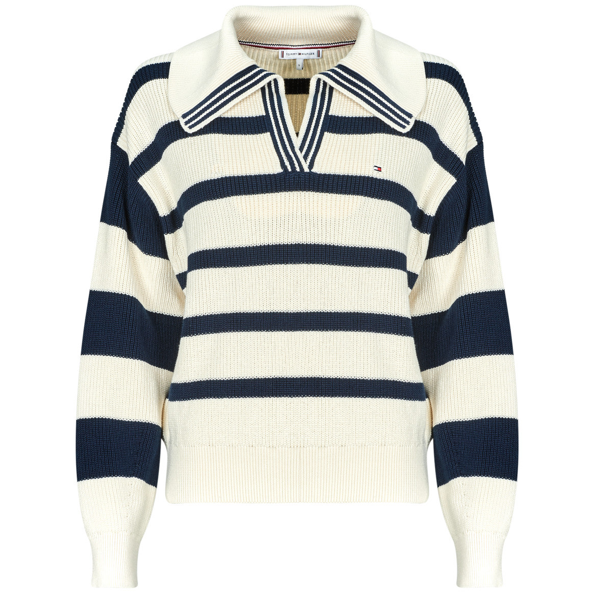 Tommy Hilfiger  CO CARDI STITCH OPEN POLO SWT LS  Béžová
