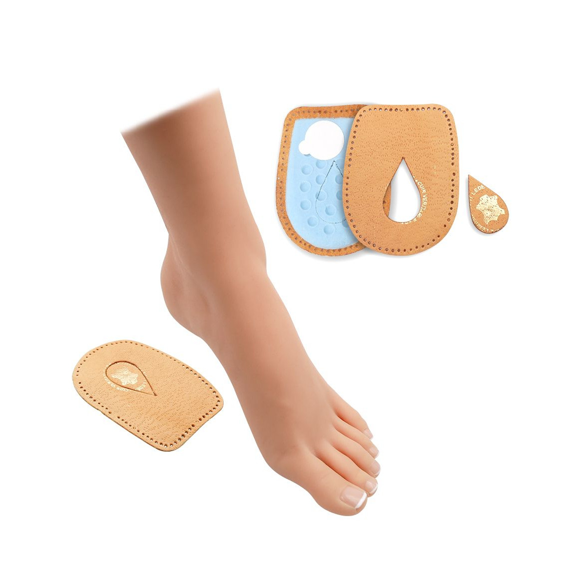 Podpatěnka na patní ostruhu s otvorem HealMed 1 pár - hnědá, pánské