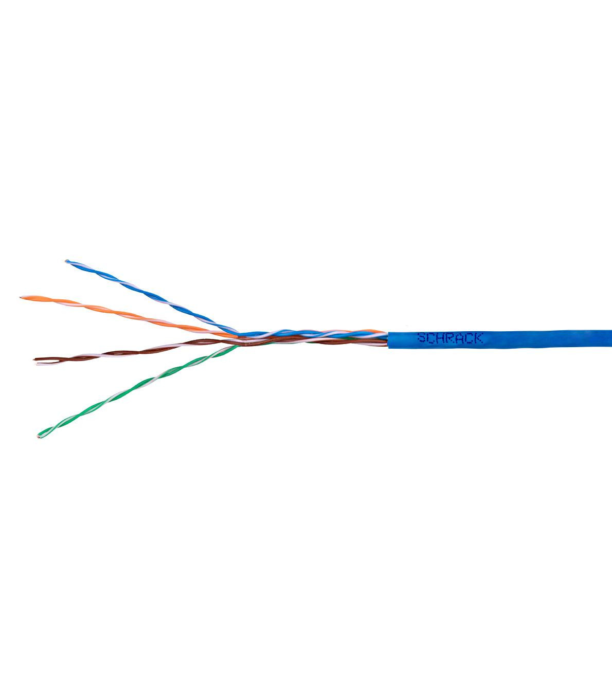 Kabel U/UTP Cat5e AWG24 PVC Eca modrý 305m