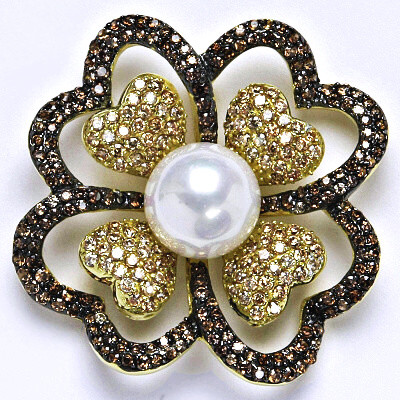 Stříbrný přívěsek s barevnými zirkony a umělou perlou, přívěsek ze stříbra,váha 18,94 g