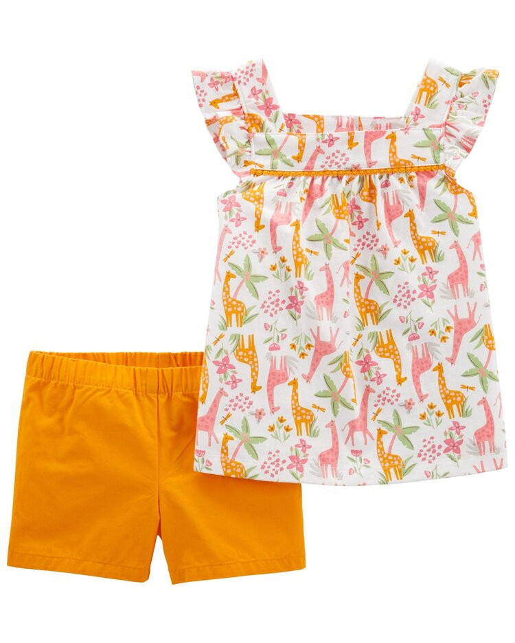 CARTER'S Set 2dílný tunika, kalhoty kr. Orange Jungle dívka 18 m, vel. 86