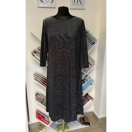 Třpytivé šedé společenské šaty Annie, Velikost 50, Barva Stříbrná Dorota 0020014