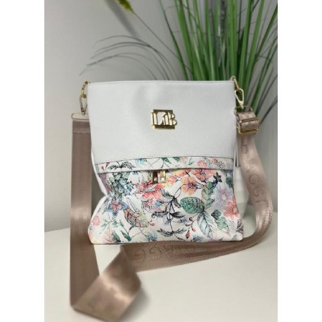 Dámské crossbody kabelka - bílé, Barva Bílá Laura Biaggi  0100005