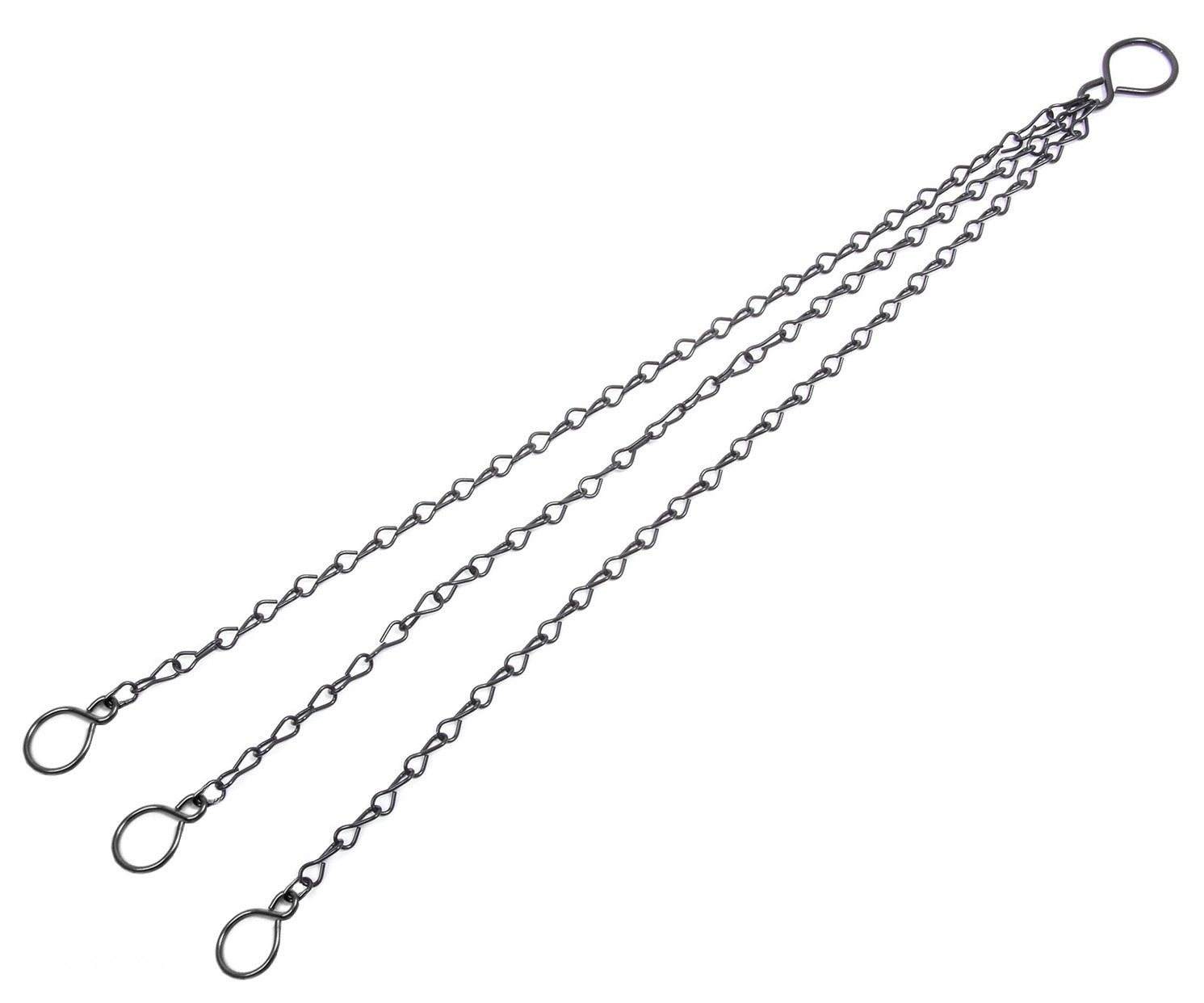 Řetízek na květináč trojzávěs - černý (háčky)