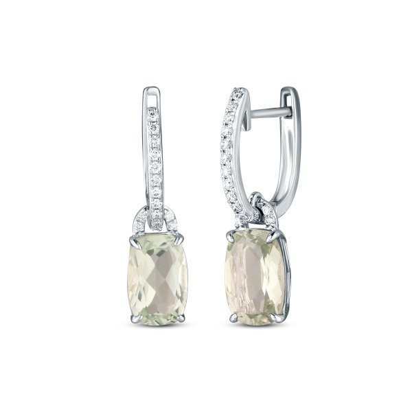 Náušnice se zeleným ametystem 334-957-GA7056 2.70g