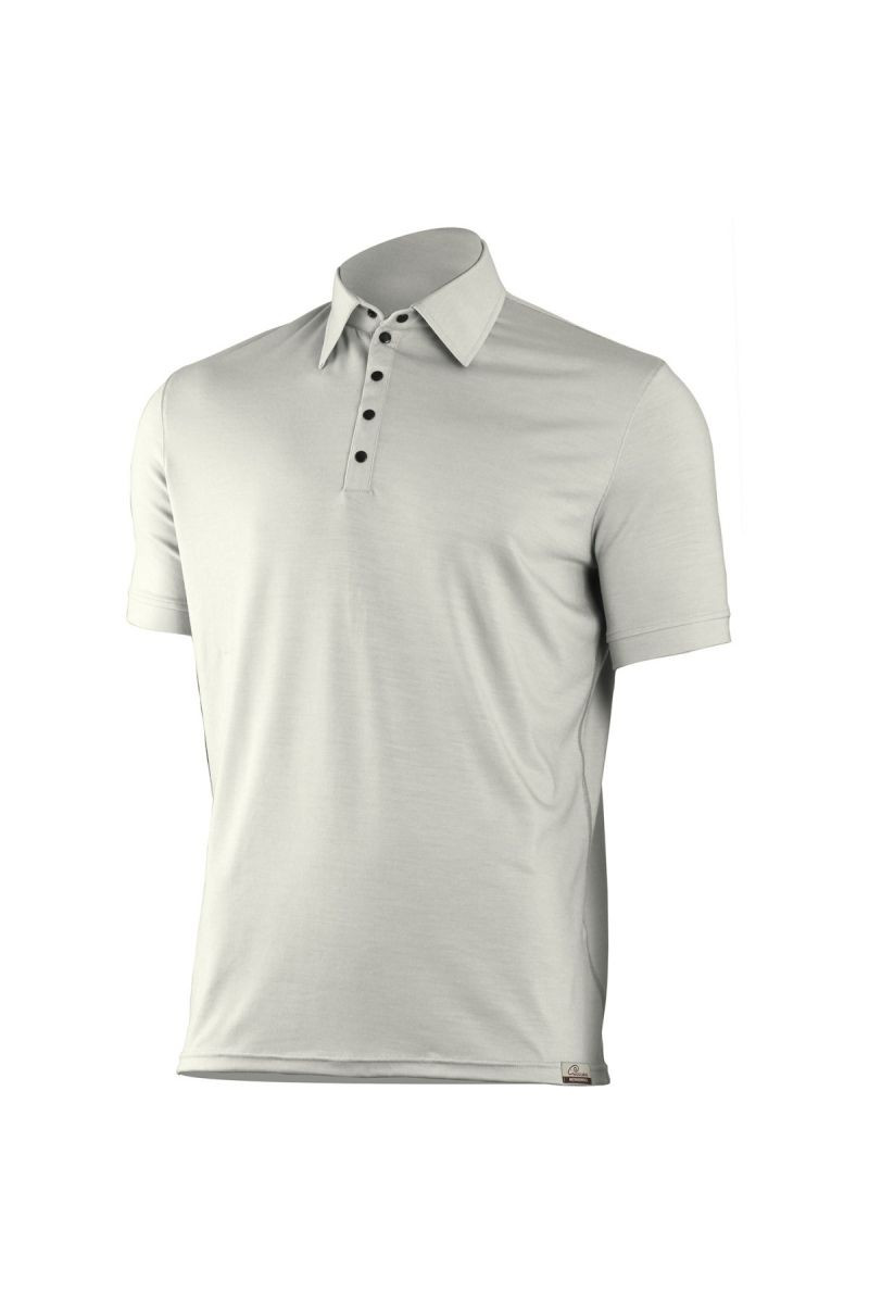 Lasting ELIOT 0101 bílá vlněné merino polo košile Velikost: L