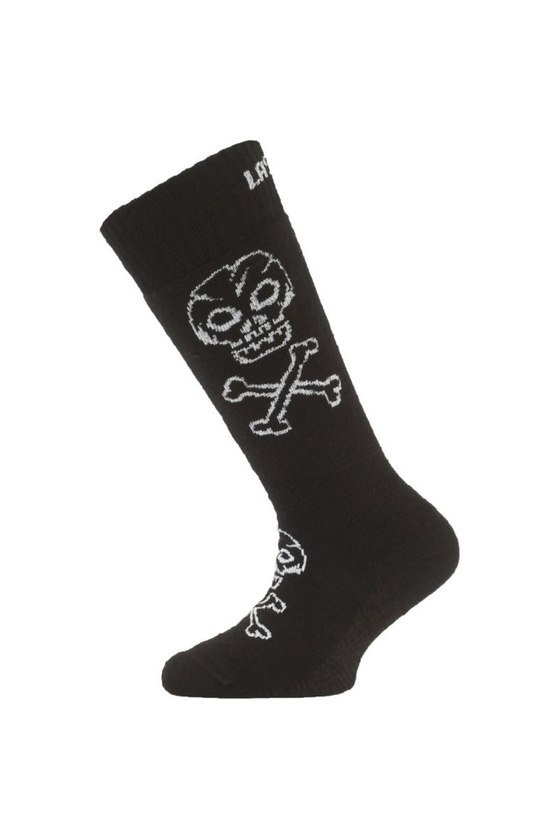 Lasting dětské merino lyžařské ponožky SJC 901 černé Velikost: (34-37) S