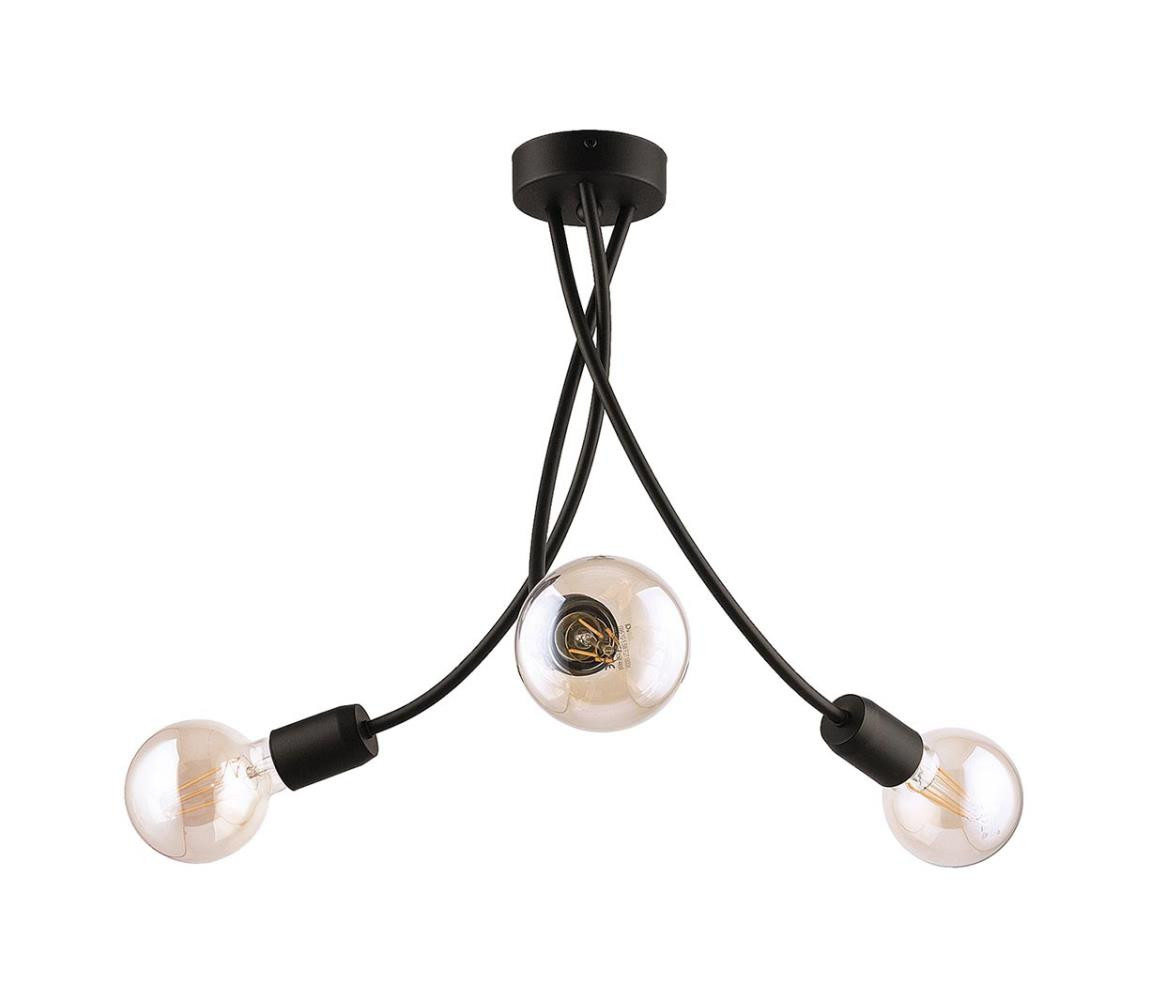 Jupiter Jupiter 1639 - Lustr na tyči LUCE 3xE27/60W/230V černá