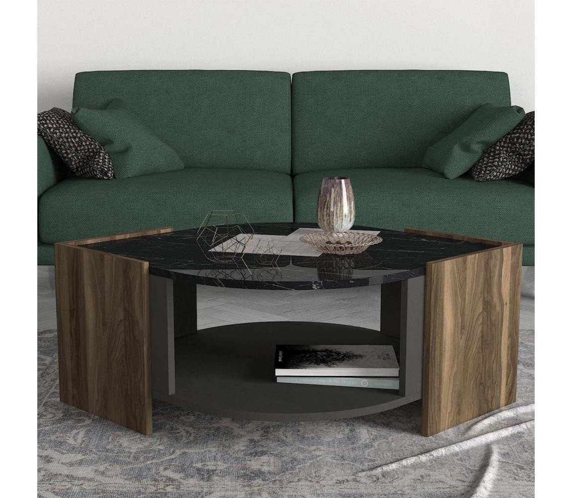 Konferenční stolek MARBEL 40x75 cm hnědá/černá