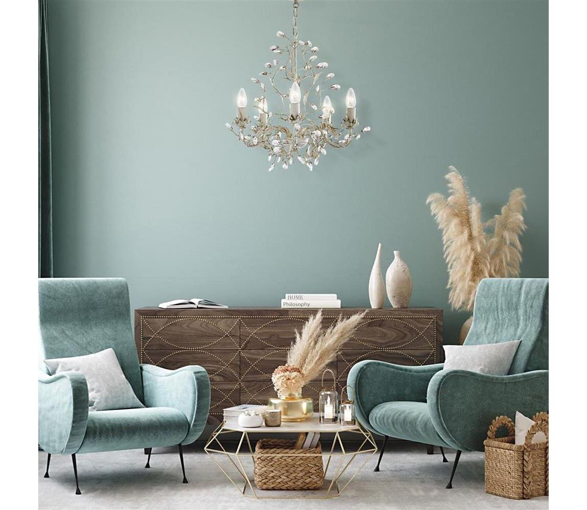 Searchlight Searchlight 2495-5CR - Lustr na řetězu ALMANDITE 5xE14/40W/230V