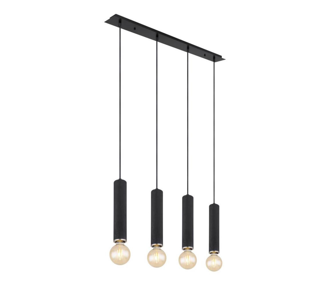 Globo Globo 15499-4H - Lustr na lanku MARION 4xE27/60W/230V černé dřevo