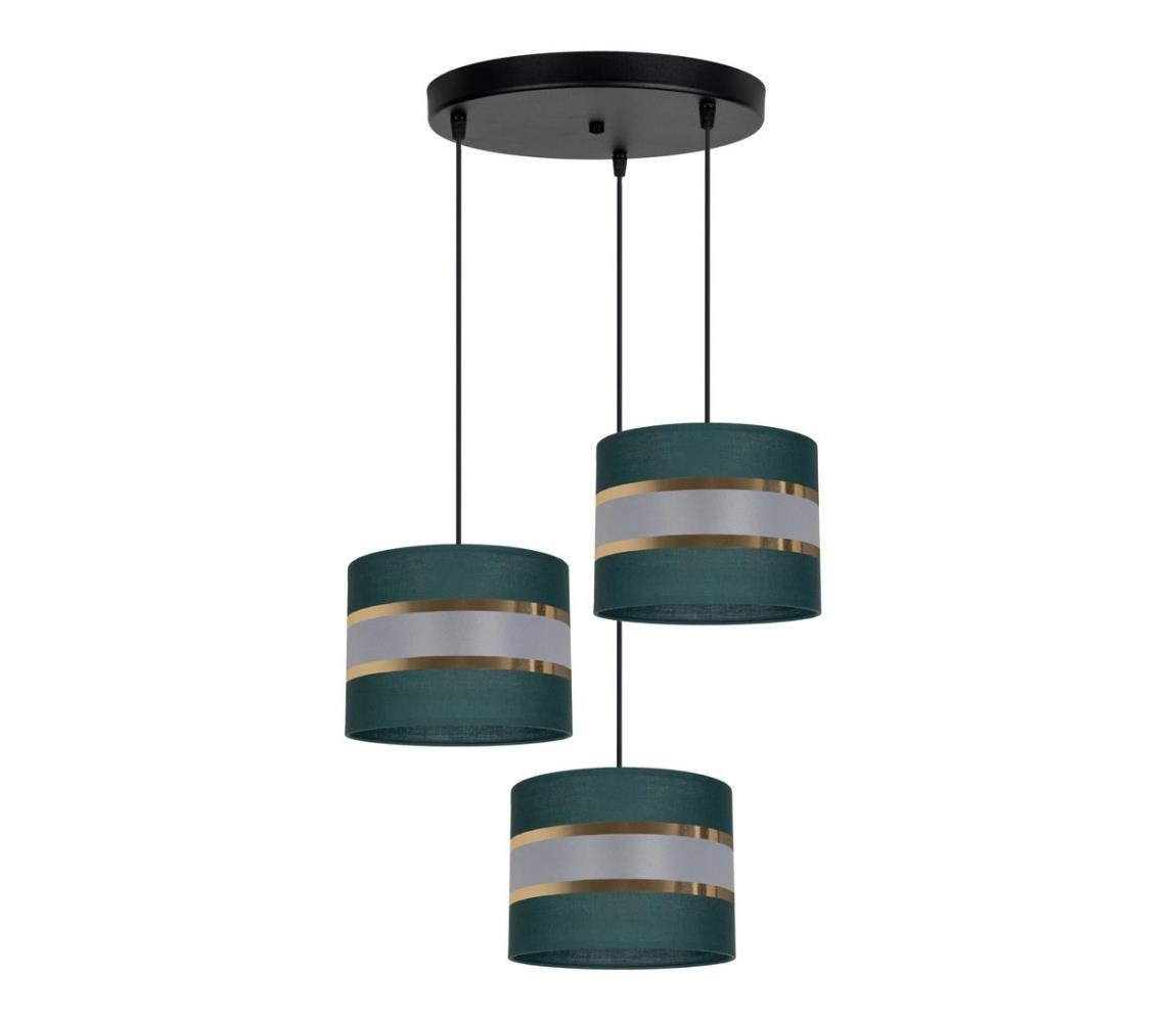 Lustr na lanku CORAL 3xE27/60W/230V zelená