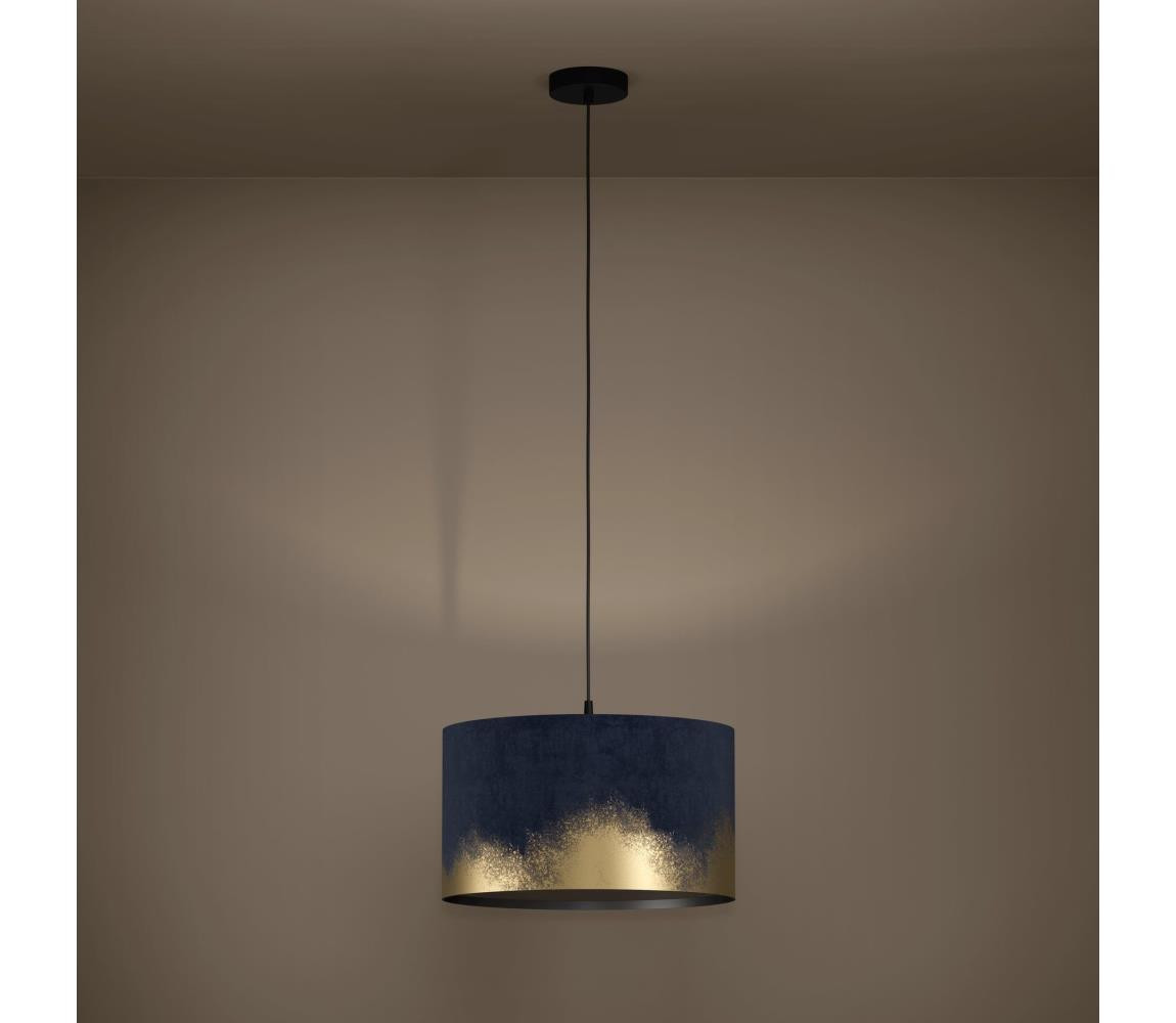 Eglo Eglo 39973 - Lustr na lanku CASUARITA 1xE27/40W/230V pr. 38 cm modrá/zlatá