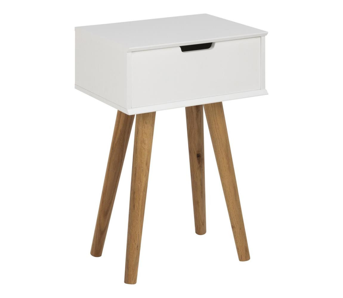 Actona Noční stolek CARLY dub/bílá