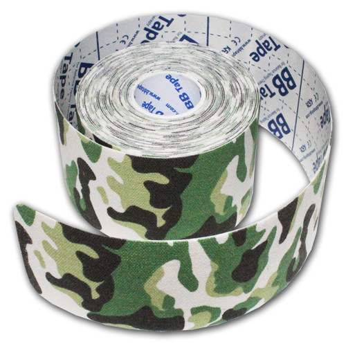 Kineziologický tejp BB Tape s designem maskování - 5mx5cm Barva: zelená