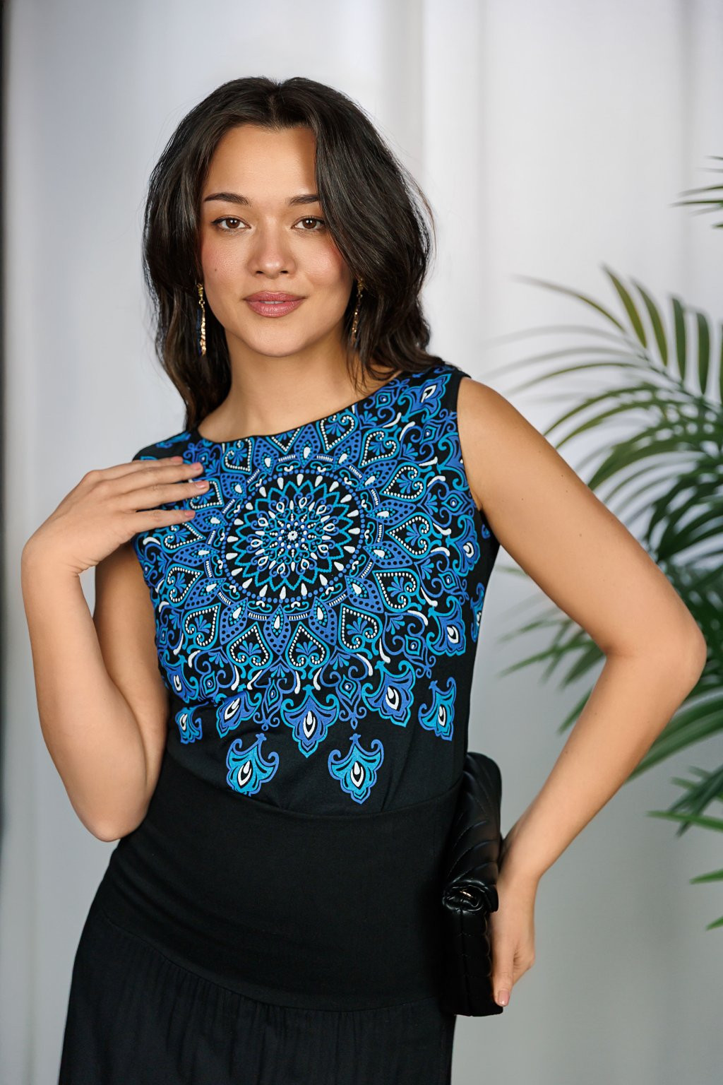 Himalife Tílko Sana - černá s modrou Velikost: XXL