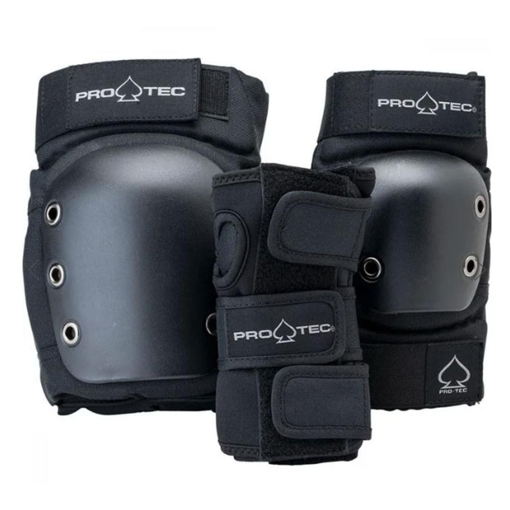 Pro-Tec - Street Adult 3-PK Pad Set Open - Black - Sada chráničů Velikost: S