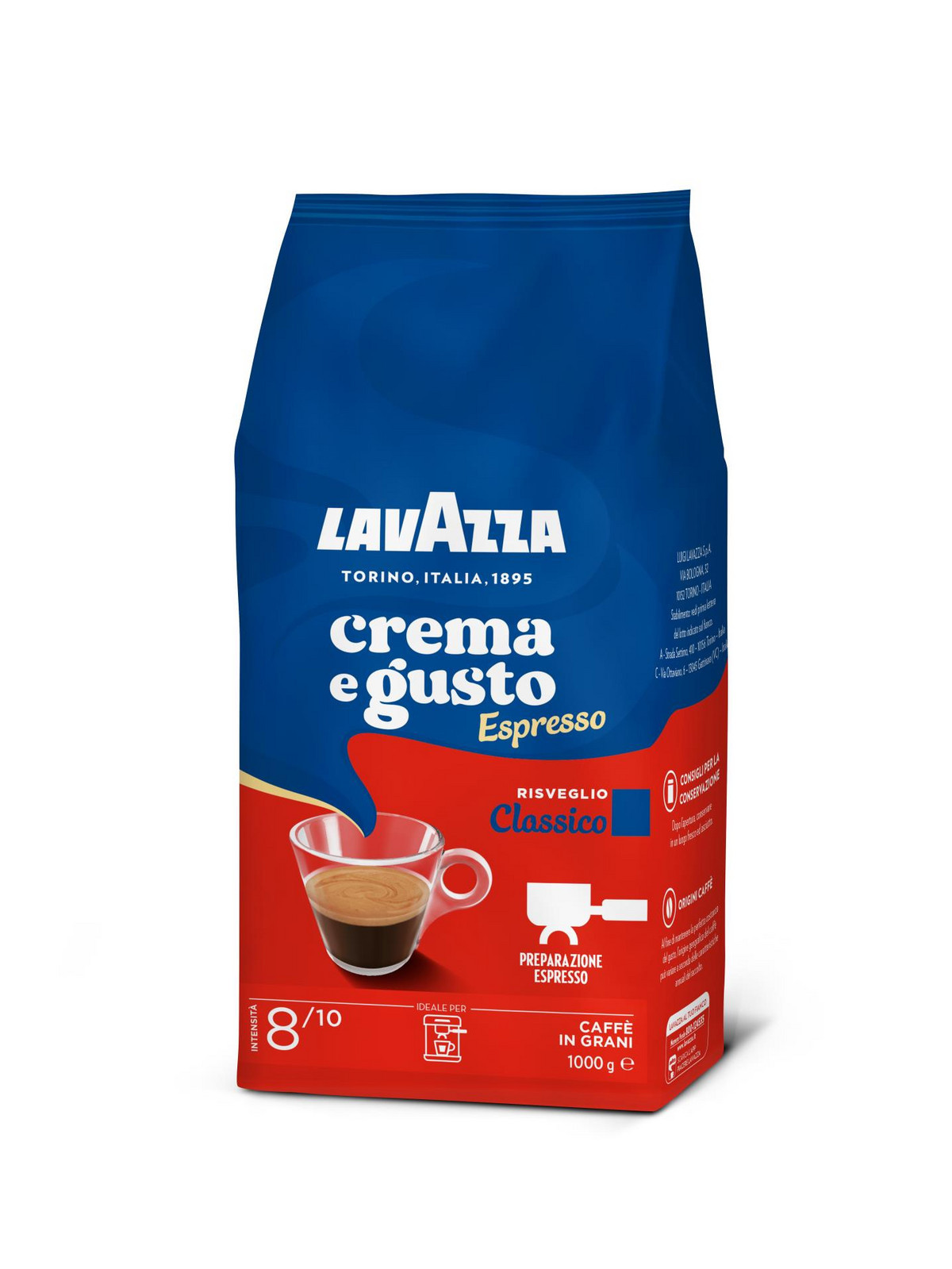 Zrnková káva Lavazza - Crema e Gusto, 1 kg