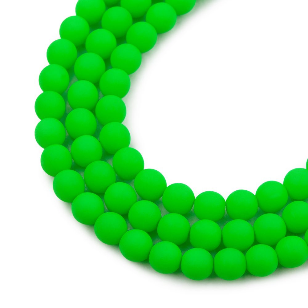 Estrela České mačkané korálky Estrela NEON 6 mm zelené - 30 ks