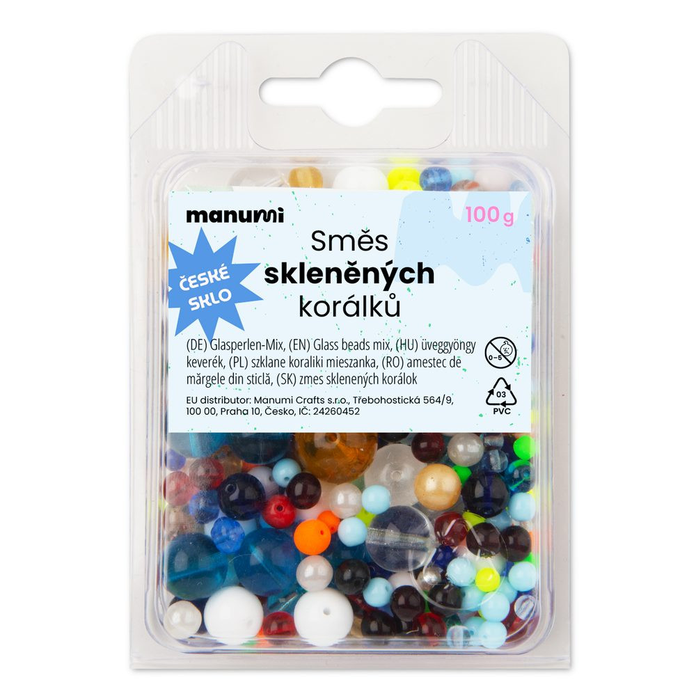 Manumi směs skleněných korálků kuličky - 100 g