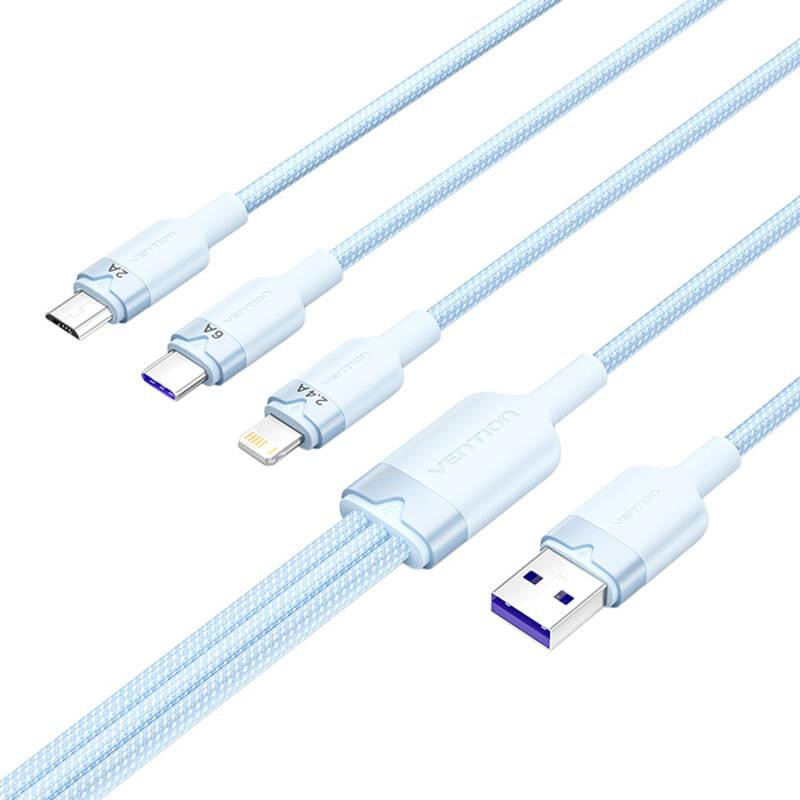Kabel USB 2.0 A na 3v1 6A Vention CTRLG 1,5 m (modrý)