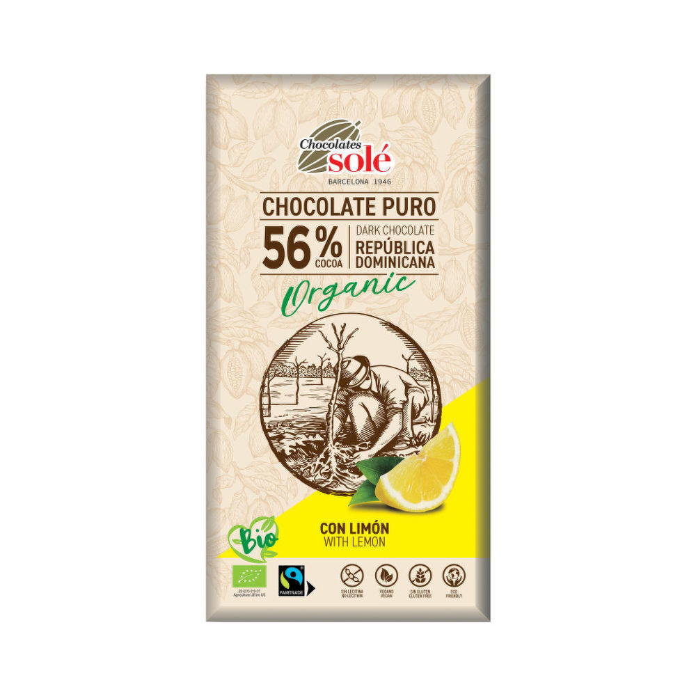 Čokoláda hořká citrónová 100 g BIO   SOLÉ