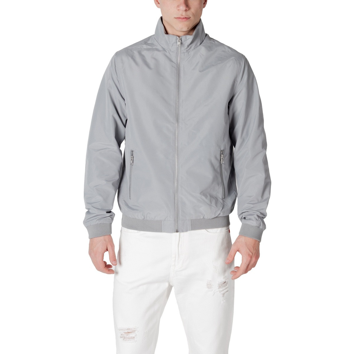 Jack & Jones  JJERUSH HARRINGTON BOMBER NOOS 12204277  Šedá