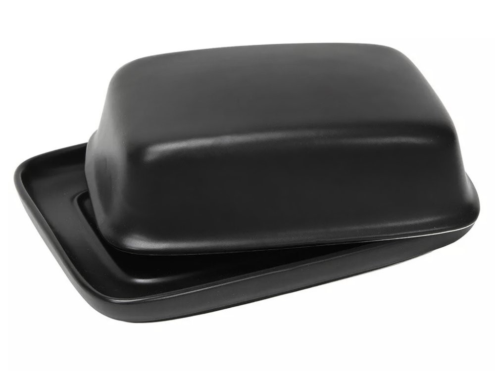 HIT Dóza na máslo keramická matná černá 18x13,5x6cm HT-24302141