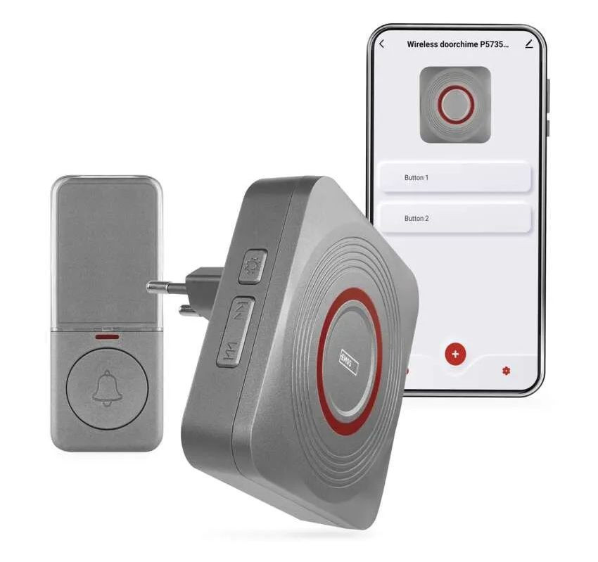 EMOS GoSmart Stříbrný domovní bezdrátový zvonek do zásuvky s WiFi P5735SS