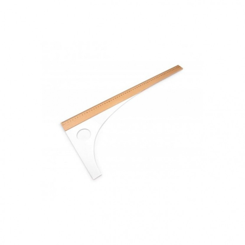 Příložník krejčovský 100 cm - bílý-hnědý