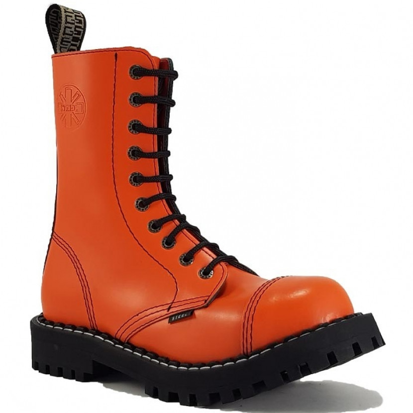 Boty Steel 10-dírkové - oranžové, 40