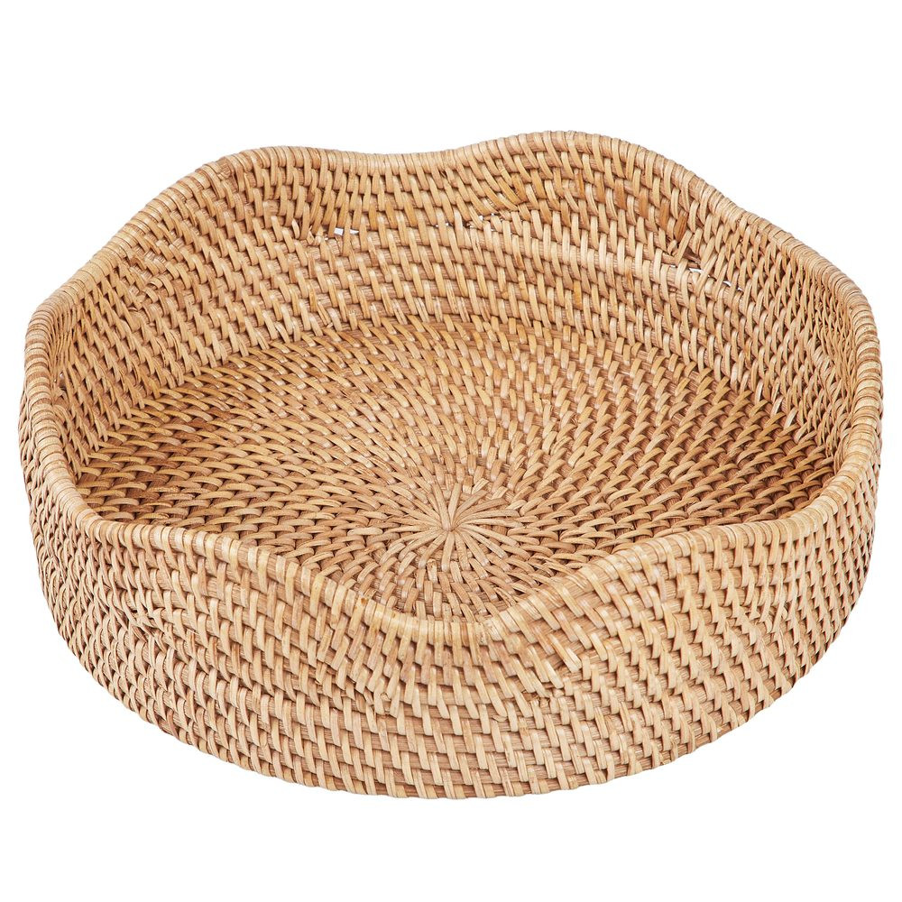 RONDA Ratanový podnos s vlnitým okrajem 26 cm